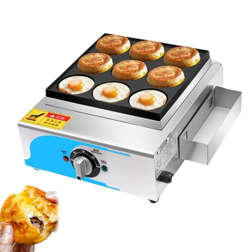 Eier-Bratpfannen, Mini-Pfannkuchenpfanne mit 9 Löchern, mit leicht zu reinigender Antihaftbeschichtung und kühlen Griffen zum Kochen von gesunden Spiegeleiern, Burgern und Omeletts von ZOLPINL