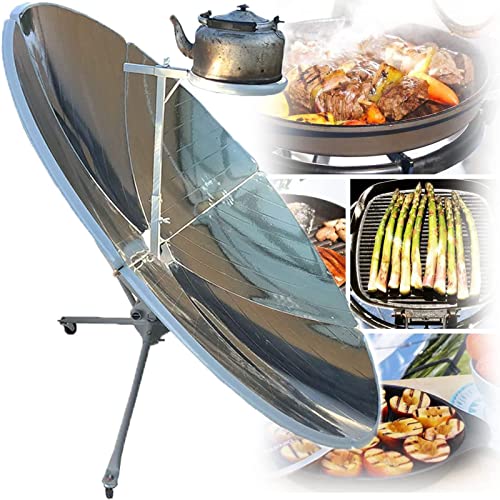 Tragbarer Parabol-Solarkocher, 1800 W konzentrierter Solarkocher, 59 Zoll Durchmesser, Outdoor-Camping-Grill, Koch- und Heizgerät für Lebensmittel, Wasser kochen, Kochen, Pfannenrü von ZOLPINL