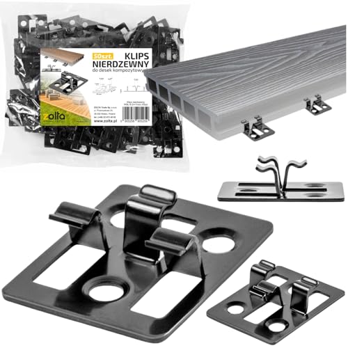 ZOLTA 50er Set Edelstahl Terrassenclips schwarz für WPC und Holz Dielen unsichtbare Befestigung Nut bis 8 mm mit 5 mm Fuge kompatibel mit Holz Alu Stahl Unterkonstruktion rostfrei UV-beständig ZOLTA 50er Set Edelstahl Terrassenclips schwarz für WPC und Holz Dielen unsichtbare Befestigung Nut bis 8 mm mit 5 mm Fuge kompatibel mit Holz Alu Stahl Unterkonstruktion rostfrei UV-beständig von ZOLTA