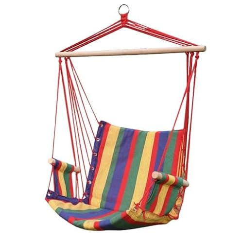 ZOLTA Hängematte 60x100cm - Indoor- und Outdoor- Hängeschaukel mit Armlehnen - Gartenzubehör - Hängender Schaukelstuhl - Häng Hängematte - Hammock für Kinder und Erwachsene - Streifen 4 Farben von ZOLTA