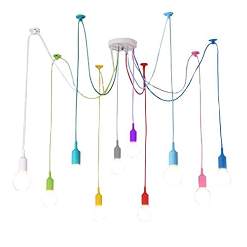 ZOLTA Kronleuchter Spinne Spider Lampe - 10 Lichtquellen - Hängende Lampen für Wohn- Schlaf- und Esszimmer - Dekoration Home Decor - Bunt Mehrfarbig von ZOLTA