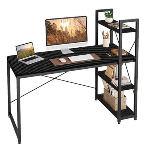 ZOLTA Loft Schreibtisch mit Regalen 120x48 cm Schwarz Stabiler Computertisch Homeoffice Arbeitstisch Gamingtisch höhenverstellbar Metallrahmen MDF Ablage Links oder rechts montierbar ZOLTA Loft Schreibtisch mit Regalen 120x48 cm Schwarz Stabiler Computertisch Homeoffice Arbeitstisch Gamingtisch höhenverstellbar Metallrahmen MDF Ablage Links oder rechts montierbar von ZOLTA