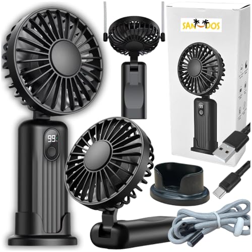 ZOLTA Mini Ventilator USB Akku Handventilator 2400 mAh mit Ständer Tragbar 4 Stufen 180° klappbar Tischventilator leise für Büro Reise Zuhause Display USB-C bis zu 12h Laufzeit Schwarz ZOLTA Mini Ventilator USB Akku Handventilator 2400 mAh mit Ständer Tragbar 4 Stufen 180° klappbar Tischventilator leise für Büro Reise Zuhause Display USB-C bis zu 12h Laufzeit Schwarz von ZOLTA