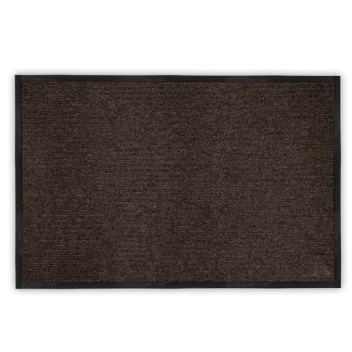 ZOLTA Türvorleger Sauberlaufmatte Schmutzfangmatte Fußmatte Fußabstreifer für Haustür Innen und Außen Gestreifte (Braun, 90 x 150 cm) von ZOLTA