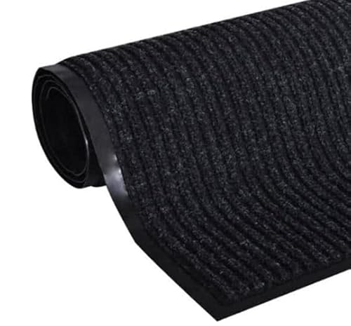 ZOLTA Türvorleger Sauberlaufmatte Schmutzfangmatte Fußmatte Fußabstreifer für Haustür Innen und Außen Gestreifte (Schwarz, 80 x 120 cm) von ZOLTA