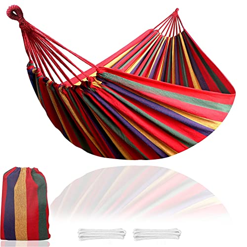 Zolta Hängematte 220x160 cm - Hammock für 2 Personen zu bis 200 kg - Outdorr Doppelhängematte für Tarrasse oder Garten - Rot von ZOLTA