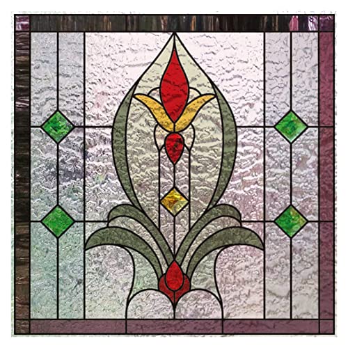 Fensterfolie Fensterfolie, mattierte Buntglasfolien, individueller, statisch haftender Aufkleber im Art-Deco-Design, Fensterbehandlung aus Folie for die Inneneinrichtung (Color : 22, Size : 58X58cm Fensterfolie Fensterfolie, mattierte Buntglasfolien, individueller, statisch haftender Aufkleber im Art-Deco-Design, Fensterbehandlung aus Folie for die Inneneinrichtung (Color : 22, Size : 58X58cm von ZOLULA