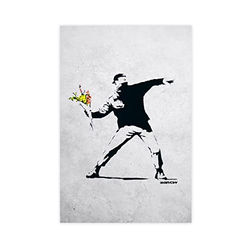 ZOLULA Banksy Blumenwerfer auf Leinwand, Poster, Wandkunst, Dekordruck, Bild, Gemälde für Wohnzimmer, Schlafzimmer, Dekoration, ungerahmt, 40 x 60 cm ZOLULA Banksy Blumenwerfer auf Leinwand, Poster, Wandkunst, Dekordruck, Bild, Gemälde für Wohnzimmer, Schlafzimmer, Dekoration, ungerahmt, 40 x 60 cm von ZOLULA
