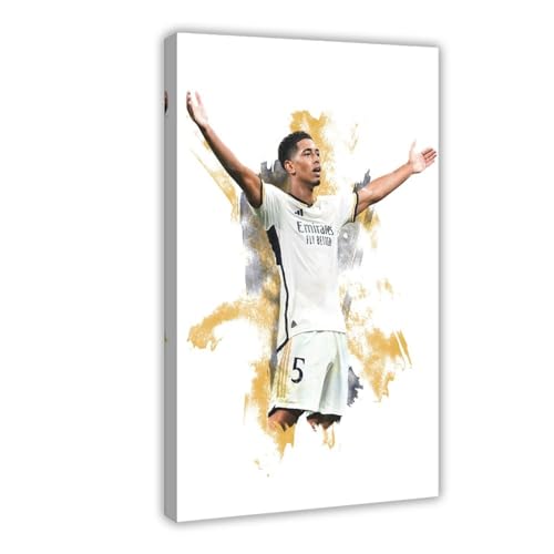 ZOLULA Jude Bellingham – Fußballspieler-Poster, Leinwand, Poster, Schlafzimmer, Dekoration, Sport, Landschaft, Büro, Raumdekoration, Geschenk, Rahmen-Stil, 30 x 45 cm von ZOLULA