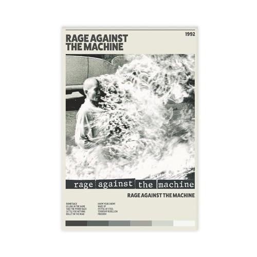ZOLULA Rage Against The Machine – Musikalbum-Poster, Leinwand, Poster, Wandkunst, Dekordruck, Bild, Gemälde für Wohnzimmer, Schlafzimmer, Dekoration, ungerahmt, 30 x 45 cm von ZOLULA