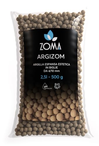 ZOMA - Expandierter Ton für Topfpflanzen - PH-kontrolliert - Sphärischer Ton mit kleiner Körnung zur Entwässerung, Hydroponik und Dekoration - Ohne chemische Färbung (500 g), Braun von ZOMA