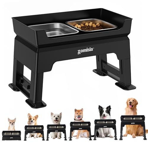 ZOMISIA 3-in-1 Erhöhte Hundeschälen Dual Level - Mess Free Dog Feeding Station 6,7" bis 15,9", 6 Höhenverstellbar, einschließlich 2 Edelstahlschalen, Slow Feeder & Lick Plate ZOMISIA 3-in-1 Erhöhte Hundeschälen Dual Level - Mess Free Dog Feeding Station 6,7" bis 15,9", 6 Höhenverstellbar, einschließlich 2 Edelstahlschalen, Slow Feeder & Lick Plate von ZOMISIA