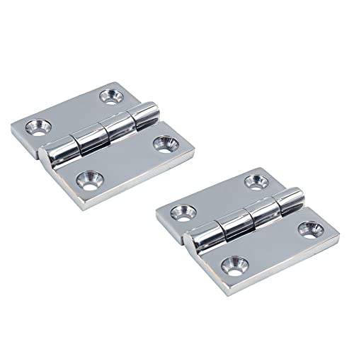 2X ZONADAH 316 Marine Edelstahl Gussscharniere, 50 mm x 50 mm, 4,5 mm dick, Türscharniere für Fischerboot, Yacht, Wohnmobil, Klapptisch, Schrank, Kleiderschrank von ZONADAH