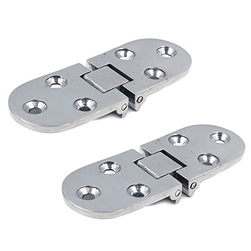 2X ZONADAH 316 Marine Edelstahl Gussscharniere, 80 mm x 30 mm, Türscharniere für Fischerboot, Yacht, Wohnmobil, Klapptisch, Schrank, Kleiderschrank von ZONADAH