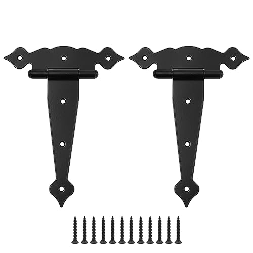 2er-Set ZONADAH Türscharnier für Gartenschuppen, robustes T-Scharnier mit Riemen, 203 mm/8 Zoll, rostfrei, T-Scharniere, Tortür, Scheune, geschmiedet, mit Schrauben für Tore, Schuppen, Türen, Fenster von ZONADAH