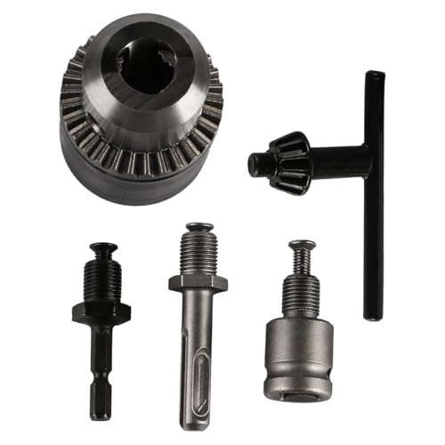 5 Stück ZONADAH 3–16mm Schnellwechsel-Bohrfutter-Adapter-Set Bohrfutter mit Schlüssel 1/2-20UNF-Gewinde Handbohrmaschine Sechskantschaft-Steckschlüssel Vierkantschlüssel Elektrohammer-Adapter-Zubehör von ZONADAH