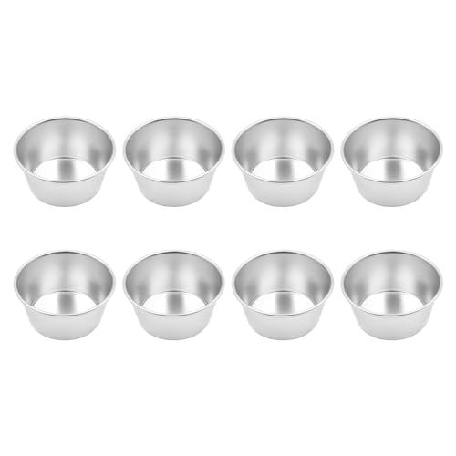 8 Stück ZONADAH Puddingförmchen Formen Einzelne Popover-Pfanne Cupcake Muffin Backform Aluminium-Backförmchen Eierkuchenformen Antihaft-Backgeschirr 2,6 x 2 x 1,3 Zoll von ZONADAH