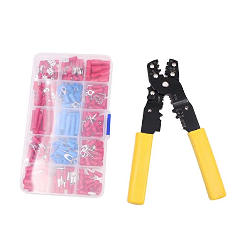 ZONADAH Crimpzange Kabeldrahtschneider Profi-Set 0,5~6,0 mm AWG 23 – 10 24-in-1-AC/DC-Steckverbinder Inklusive 230 Anschlussklemmen-Kit von ZONADAH
