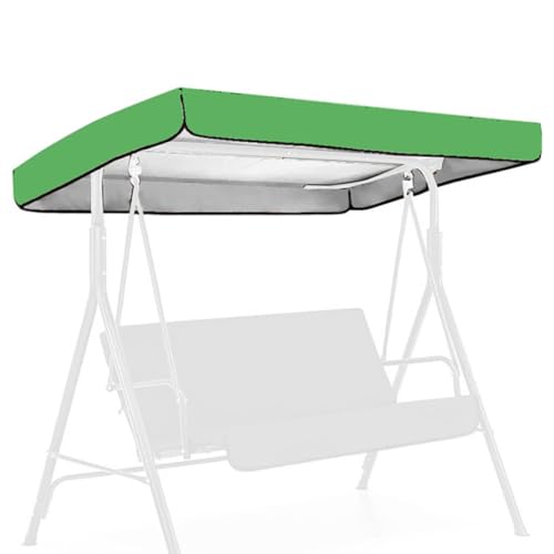 ZONADAH Ersatzdach für Hollywoodschaukel, 195 x 125 x 15 cm, Bezug für Gartenschaukel, UV-beständig, Sonnenschutz für 2- oder 3-Sitzer, wasserdicht, staubdicht, für den Außenbereich, Grün von ZONADAH