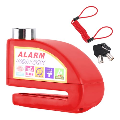 ZONADAH Motorrad-Alarm-Scheibenbremsenschloss, 130 dB, Motorrad-Scheibenschloss mit Erinnerungskabel, Hochsichere Scheibenschlösser, Diebstahlsichere Motorradschlösser für Fahrrad, Moped, Motocross ZONADAH Motorrad-Alarm-Scheibenbremsenschloss, 130 dB, Motorrad-Scheibenschloss mit Erinnerungskabel, Hochsichere Scheibenschlösser, Diebstahlsichere Motorradschlösser für Fahrrad, Moped, Motocross von ZONADAH