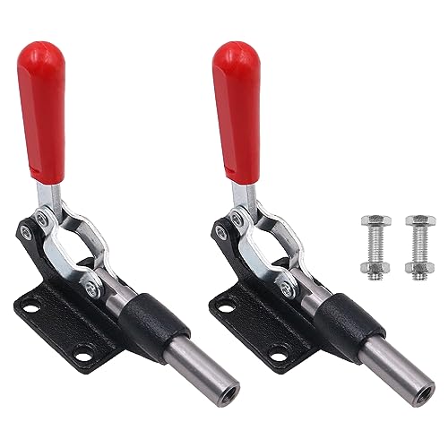 ZONADAH Set mit 2 Kolbenhub-Push-Pull-Kniehebelzwingen aus Metall mit geradliniger Wirkung, 42 mm, 386 kg – Hochleistungs-Spannwerkzeuge für Holz-, Metallbearbeitungs-, Schweiß von ZONADAH