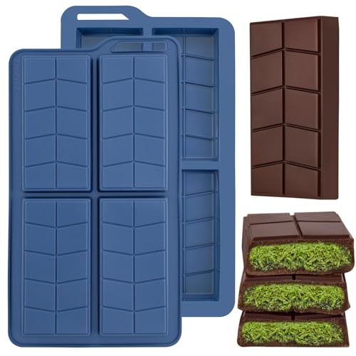 ZONBBEE Schokoladenform Silikon Tief 21 MM Dubai Schokolade Form,Silikonform Schokoladentafel Tafel schokoladen Form Extra Tief Mehrmaligem Gebrauch für Pralinen Nuts Schokoriegel Süßigkeiten von ZONBBEE