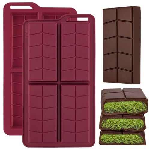 ZONBBEE Schokoladenform Silikon Tief 21 MM Dubai Schokolade Form,Silikonform Schokoladentafel Tafel schokoladen Form Tiefe Mehrmaligem Gebrauch für Schokoriegel Pralinen Snackschoki Süßigkeiten von ZONBBEE