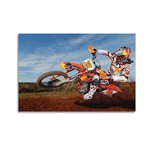ZONDER Extreme Motorräder Sport Poster für KTM Rennauto Motorrad Poster Dekorative Malerei Leinwand Wand und Kunstbild Druck Moderne Familie Schlafzimmer Dekor 50 x 75 cm von ZONDER