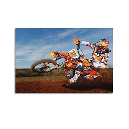 ZONDER Extreme Motorräder Sport Poster für KTM Rennauto Motorrad Poster Dekorative Malerei Leinwand Wand und Kunstbild Druck Moderne Familie Schlafzimmer Dekor 60 x 90 cm von ZONDER