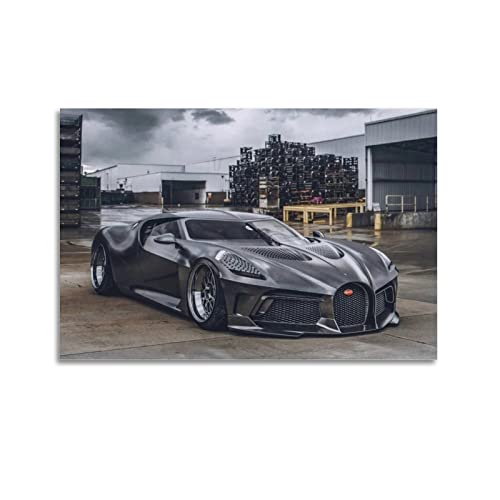 ZONDER Hyper Auto-Poster für Bugatti La Voiture Noire Sportauto-Rennauto-Poster, dekoratives Gemälde, Leinwand, Wand- und Kunstbild, Druck, modernes Familien-Schlafzimmer, Dekoration, 40 x 60 cm von ZONDER