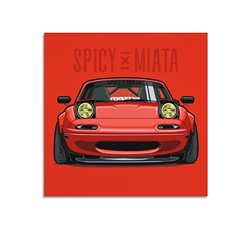 ZONDER JDM Auto-Poster für Mazda MX-5 Miata Q Auto, niedliches Rennauto, SupercarPoster, dekorative Malerei, Leinwand, Wand und Kunstbild, Druck, moderne Familien-Schlafzimmerdekoration, 30 x 30 cm von ZONDER