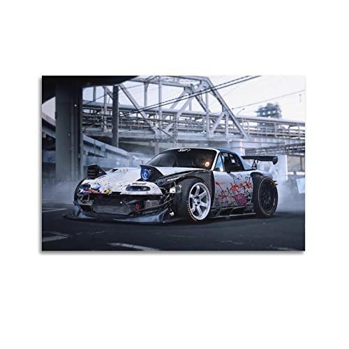 ZONDER JDM Sportauto-Poster für Mazda MX-5 Miata Racing Car SupercarPoster, dekoratives Gemälde, Leinwand, Wand- und Kunstbild, Druck, moderne Familien-Schlafzimmerdekoration, 50 x 75 cm von ZONDER