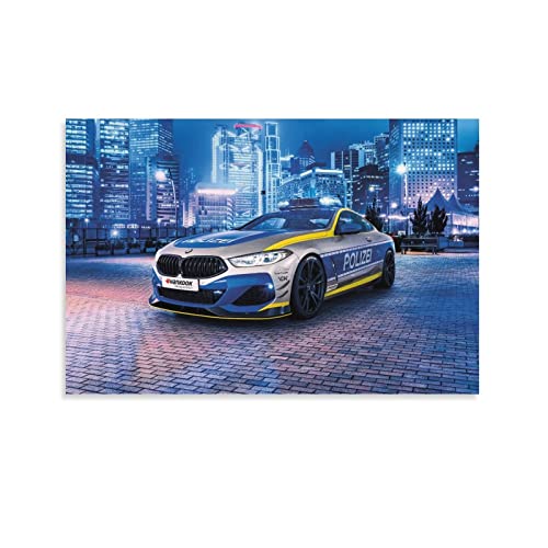 ZONDER Rennauto-Poster für BMW Polizei Cop Supercar Sport Auto-Poster Dekorative Malerei Leinwand Wand und Kunstbild Druck Moderne Familie Schlafzimmer Dekor 60 x 90 cm von ZONDER