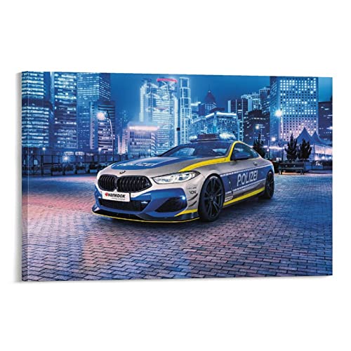 ZONDER Rennauto-Poster für BMW Polizei Cop Supercar Sport Auto-Poster dekorative Malerei Leinwand Wand und Kunstbild Druck Moderne Familie Schlafzimmer Dekor 30 x 45 cm von ZONDER