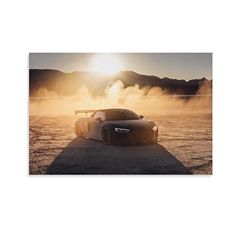 ZONDER Rennwagen-Poster für Audi R8 Sportwagen-Poster, dekoratives Gemälde, Leinwand, Wandposter und Kunstbild, moderner Familien-Schlafzimmer, Dekoration, Poster, 50 x 75 cm von ZONDER