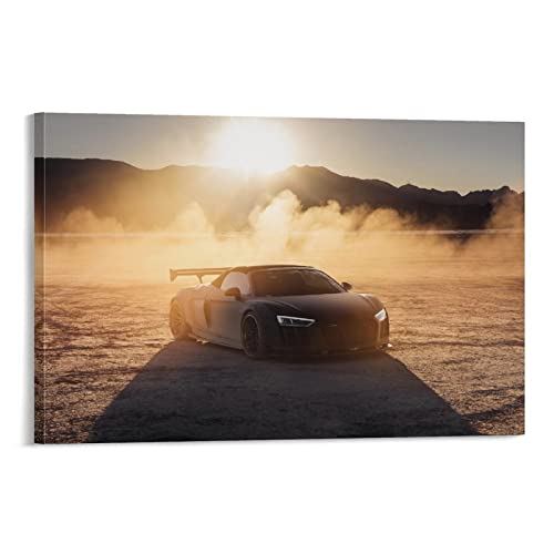 ZONDER Rennwagen-Poster für Audi R8 Sportwagen-Poster, dekoratives Gemälde, Leinwand, Wandposter und Kunstbild, moderner Familien-Schlafzimmer, Dekoration, Poster, 50 x 75 cm von ZONDER