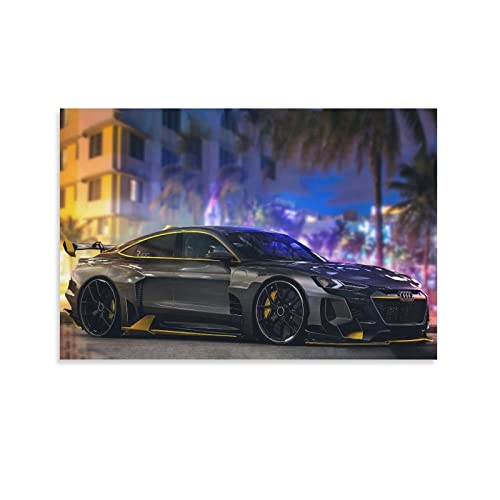 ZONDER Sportauto-Poster für Audi E-tron GT Supercar Racing Car Hyper CarPoster dekorative Malerei Leinwand Wand und Kunstbild Druck moderne Familien-Schlafzimmer Dekor 50 x 75 cm von ZONDER