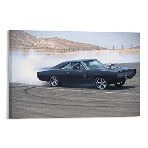 ZONDER Sportauto-Poster für Dodge Charger RT Drift Racing Car Supercar Poster Dekorative Malerei Leinwand Wandposter und Kunstbild Druck Modern Familie Schlafzimmer Dekor Poster 50 x 75 cm von ZONDER