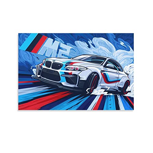 ZONDER Sportwagen-Poster für BMW F87 M2 Rennwagen, SupercarPoster, dekoratives Gemälde, Leinwand, Wand- und Kunstbild, modernes Familien-Schlafzimmer, Dekoration, 60 x 90 cm von ZONDER