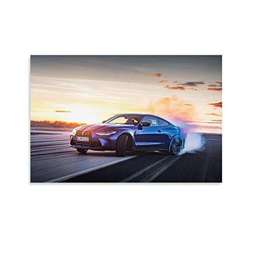 ZONDER Sportwagen-Poster für BMW M4, Luxus-Auto-Poster, dekoratives Gemälde, Leinwand, Wandposter und Kunstbild, modernes Familien-Schlafzimmer, 30 x 45 cm von ZONDER
