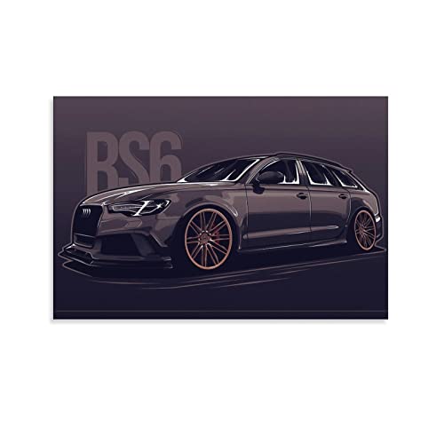 ZONDER Supercar Poster für Audi RS6 Sportauto-Rennauto-Poster, dekoratives Gemälde, Leinwand, Wand- und Kunstbild, modernes Familien-Schlafzimmer, Dekoration, 60 x 90 cm von ZONDER
