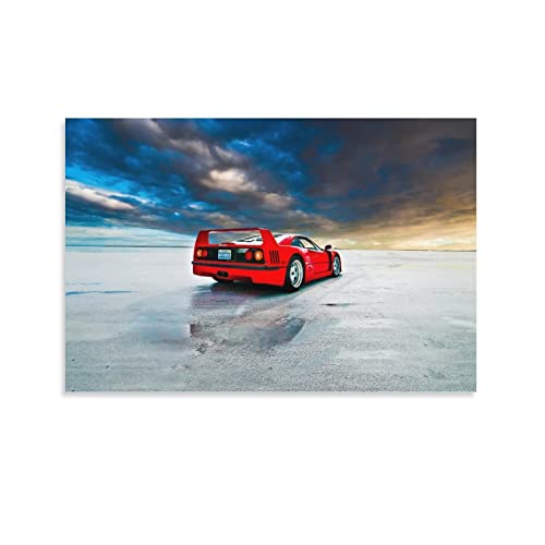 ZONDER Supercar Poster für Ferrari F40 Sportauto-Rennauto-Poster, dekoratives Gemälde, Leinwand, Wandposter und Kunstbild, modernes Familien-Schlafzimmer, Dekor-Poster, 60 x 90 cm von ZONDER