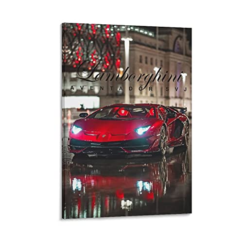 ZONDER Supercar Poster für Lamborghini Aventador SVJ Rennauto-Poster, dekoratives Gemälde, Leinwand, Wand- und Kunstbild, modernes Familien-Schlafzimmer, Dekoration, 30 x 45 cm von ZONDER