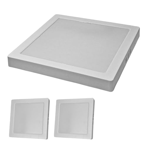 ZONE LED SET - 24W LED-Panel Aufputzmontage, Deckenlampe, Kunststoff, Deckenleuchte, IP20, Quadrat, 28,9 cm, Tageslichtweiß, 4000K, 2-er Pack von ZONE LED