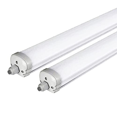 ZONE LED SET - LED Feuchtraumleuchte, 150cm, 48W, 5760 Lumen, Kaltweiß 6500K, IP65, LED Röhrenlampe, Kellerleuchte, Nassraumleuchte, Feuchtraum Deckenleuchte, (2-er Pack) von ZONE LED