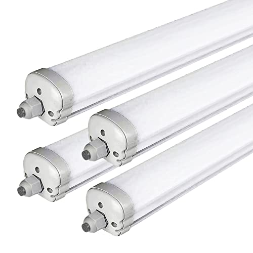 ZONE LED SET - LED Feuchtraumleuchte, 120cm, 36W, 4320 Lumen, Neutralweiß 4000K, IP65, LED Röhrenlampe, Kellerleuchte, Nassraumleuchte, Feuchtraum Deckenleuchte, (4-er Pack) von ZONE LED