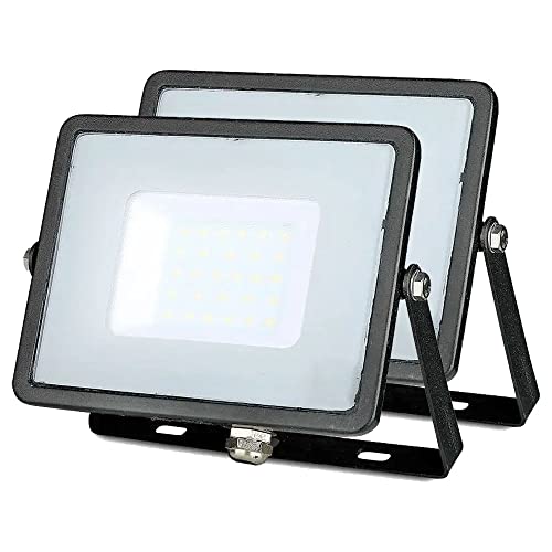 ZONE LED SET - LED Strahler Außen, 30W, 6400K Kaltweiß, 2400 Lumen, IP65, LED Fluter, Wasserdicht Scheinwerfer, Aussenleuchte, Außenstrahler für Garten, Garage, Hinterhof, Türen, Flur (2-er Pack) von ZONE LED