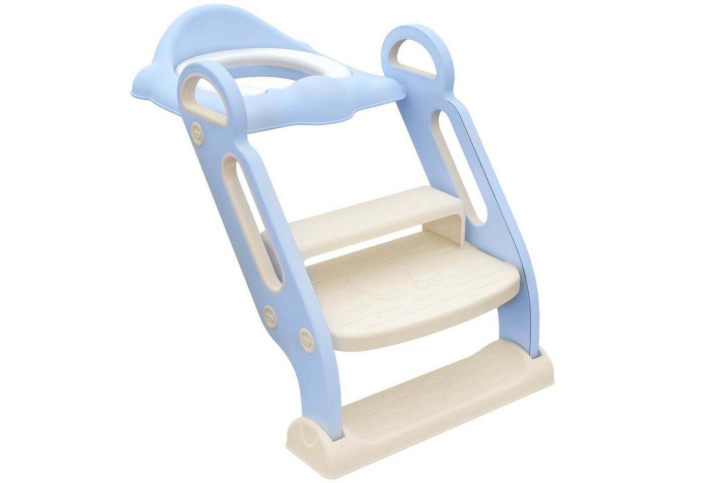 ZONEKIZ Baby-Toilettensitz klappbarer Toilettentrainer mit Treppe, Kunststoff, Blau, 51.5 cm, 67.9L x 42.8B x 51.5H cm von ZONEKIZ