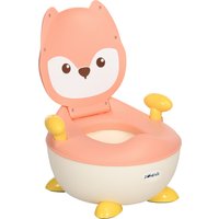 ZONEKIZ Kinder Töpfchen Kindertoilette im Fuchs-Design, Babytöpfchen mit Griff, Klappdeckel, Rutschfester Topfstuhl von 6 Monaten bis 3 Jahre von ZONEKIZ