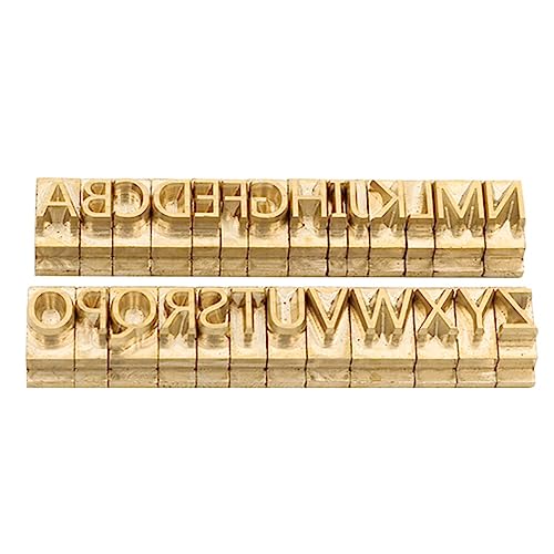 ZONESUN Flexible Alphabet Zahl Symbol Zeichen Stempel Form Kupfer Messing Stanzen Buchstaben für Heißfolie Stanzmaschine (26PCS Großbuchstaben MEB) von ZONESUN